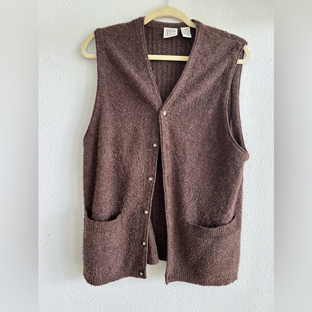 Vintage Men’s Field Gear 51% Merino Wool Brown Button-Up Vest
